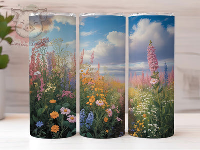 Vibrant Spring Blossom Field Tumbler, Colorful Flower Field Tumbler, Nature Floral Wrap, Whimsical Blossom Wrap, Vibrant Spring Wrap, Sublimation Design, Trendy Gift Idea Sublimation Lara' s Designs 