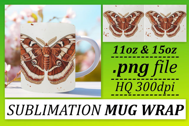 Vibrant Spring Butterfly Mug Wrap: Chic Collection Sublimation afrosvg 