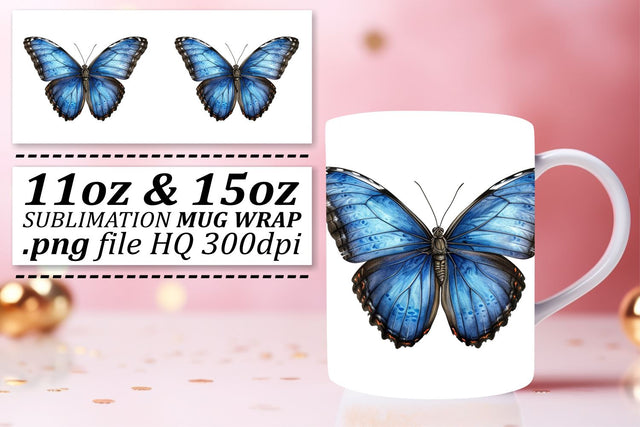 Vibrant Spring Butterfly Mug Wrap: Playful Collection Sublimation afrosvg 