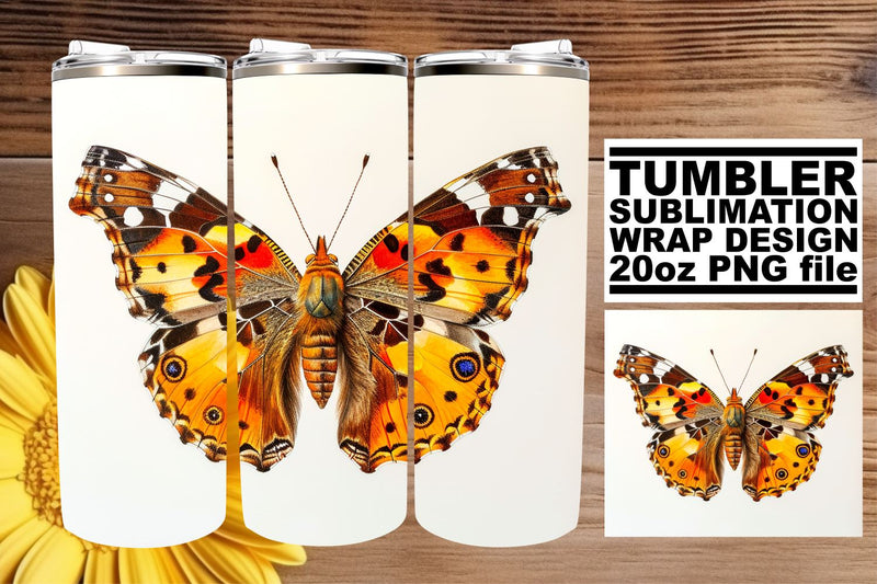 Vibrant Spring Wings 20oz Tumbler Wrap Sublimation afrosvg 