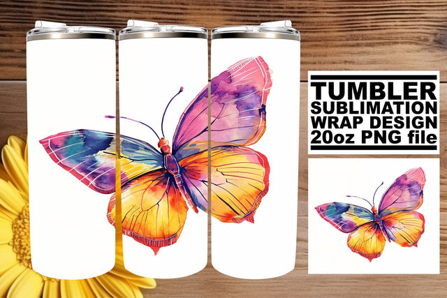 Vibrant Spring Wings Tumbler Sublimation Sublimation afrosvg 
