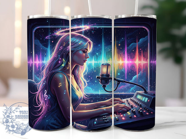 Vibrant Studio Singer Tumbler Wrap, Vibrant Music Wrap, 20oz Tumbler Sublimation, Colorful Notes Design, Artistic Studio Sublimation, Vocalist Music Tumbler, Rainbow Melody Wrap Sublimation ToriDesigns 