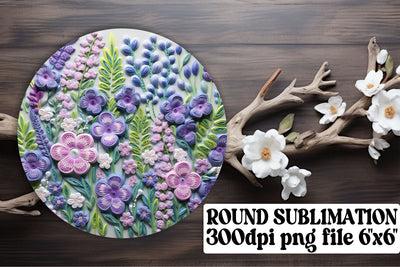 Vibrant Sublimation Creations - 3D Embroidered Flowers, Round Ornaments, Circle, Keychain, Car Coaster Sublimation afrosvg 