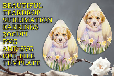 vibrant sublimation design, Beautiful teardrop earrings PNG file, Animals Sublimation HoodArtCraft 