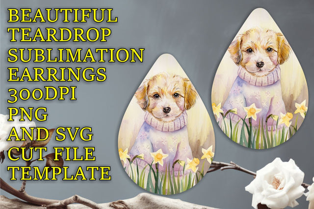 vibrant sublimation design, Beautiful teardrop earrings PNG file, Animals Sublimation HoodArtCraft 