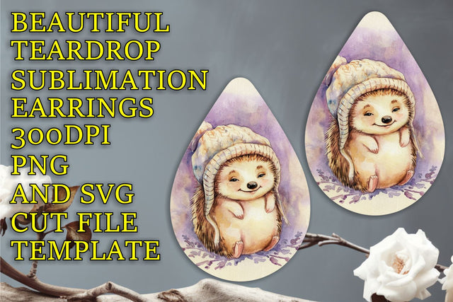 vibrant sublimation PNG, Stylish earring design template, Animals Sublimation HoodArtCraft 