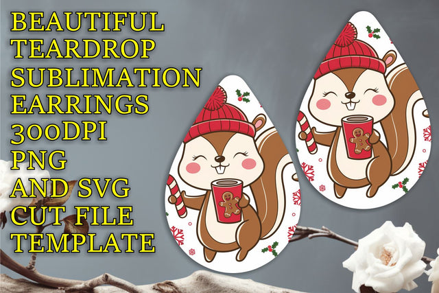 vibrant sublimation PNG, Unique printable earrings design, Christmas Sublimation HoodArtCraft 