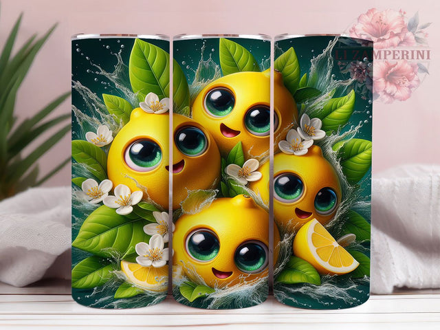Vibrant Summer Lemon Tumbler Wrap, Fresh Lemon Design, Citrus Tumbler Wrap, 20oz Lemon Sublimation, Yellow Lemon Tumbler, Summer Lemon Tumbler, Vibrant Lemon Wrap Sublimation Li Zamperini 