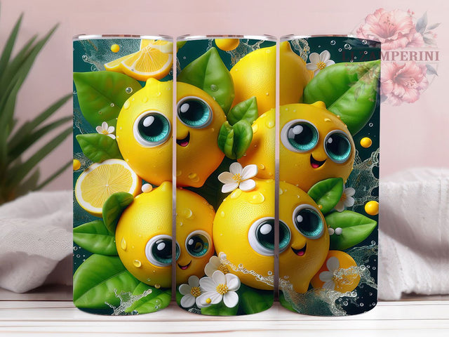 Vibrant Summer Lemon Tumbler Wrap, Fresh Lemon Design, Citrus Tumbler Wrap, 20oz Lemon Sublimation, Yellow Lemon Tumbler, Summer Lemon Tumbler, Vibrant Lemon Wrap Sublimation Li Zamperini 