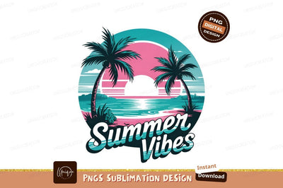 Vibrant Summer Vibes Tropical Beach Design Sublimation Designangry 