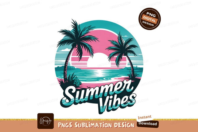 Vibrant Summer Vibes Tropical Beach Design Sublimation Designangry 