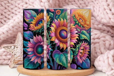 Vibrant Sunflower 20oz Tumbler Wrap Sublimation DesignSVG 