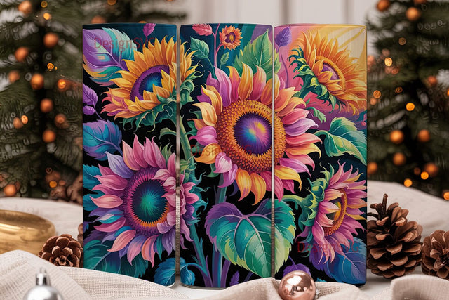 Vibrant Sunflower 20oz Tumbler Wrap Sublimation DesignSVG 