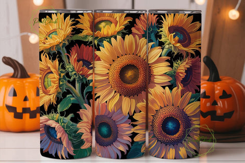 Vibrant Sunflower Bloom 20oz Tumbler Sublimation PixelChick 