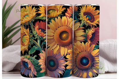 Vibrant Sunflower Bloom 20oz Tumbler Sublimation PixelChick 