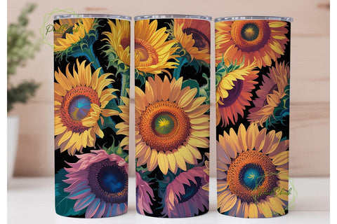 Vibrant Sunflower Bloom 20oz Tumbler Sublimation PixelChick 