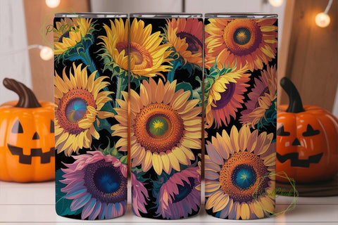 Vibrant Sunflower Bloom 20oz Tumbler Sublimation PixelChick 