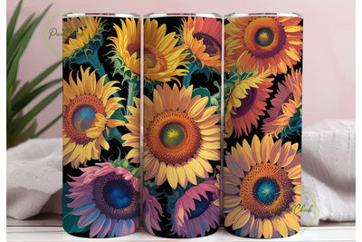 Vibrant Sunflower Bloom 20oz Tumbler Sublimation PixelChick 