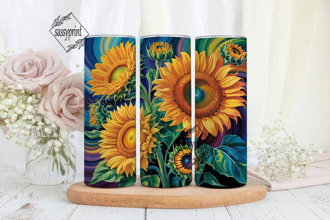 Vibrant Sunflower Field 20oz Tumbler Sublimation sassyprint 