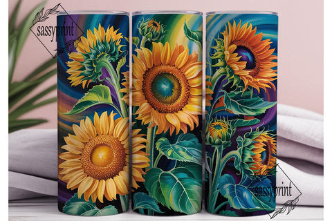 Vibrant Sunflower Field 20oz Tumbler Sublimation sassyprint 