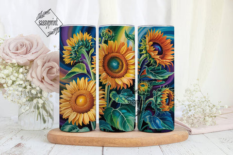 Vibrant Sunflower Field 20oz Tumbler Sublimation sassyprint 