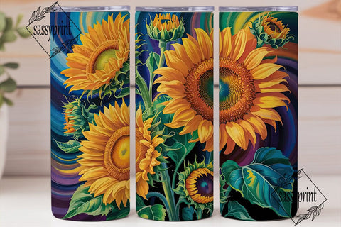 Vibrant Sunflower Field 20oz Tumbler Sublimation sassyprint 