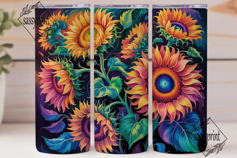 Vibrant Sunflower Garden Tumbler Wrap Sublimation sassyprint 