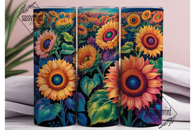Vibrant Sunflower Garden Tumbler Wrap Sublimation sassyprint 