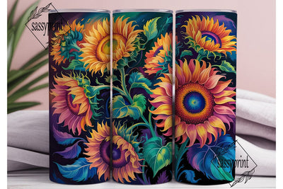 Vibrant Sunflower Garden Tumbler Wrap Sublimation sassyprint 