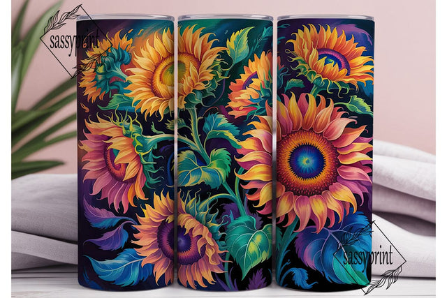 Vibrant Sunflower Garden Tumbler Wrap Sublimation sassyprint 