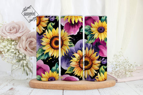 Vibrant Sunflower Magenta 20oz Tumbler Sublimation sassyprint 