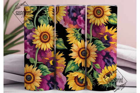 Vibrant Sunflower Magenta 20oz Tumbler Sublimation sassyprint 