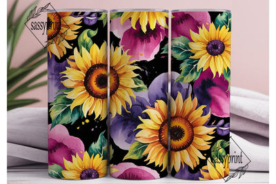 Vibrant Sunflower Magenta 20oz Tumbler Sublimation sassyprint 