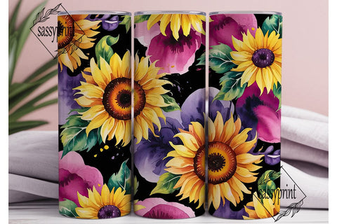 Vibrant Sunflower Magenta 20oz Tumbler Sublimation sassyprint 