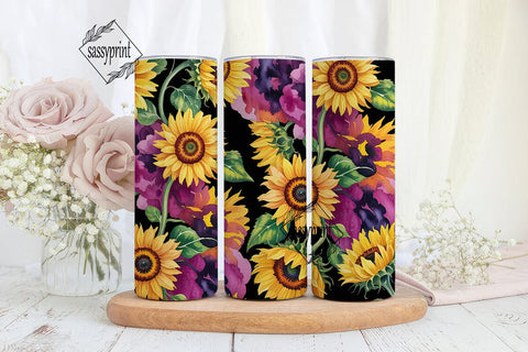 Vibrant Sunflower Magenta 20oz Tumbler Sublimation sassyprint 