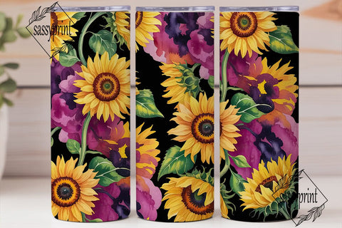 Vibrant Sunflower Magenta 20oz Tumbler Sublimation sassyprint 