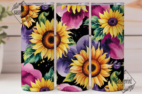 Vibrant Sunflower Magenta 20oz Tumbler Sublimation sassyprint 