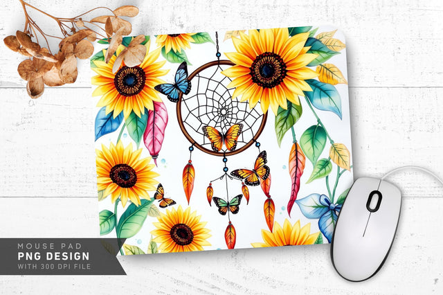 Vibrant Sunflower Painting Mousepad Design Sublimation Regulrcrative 