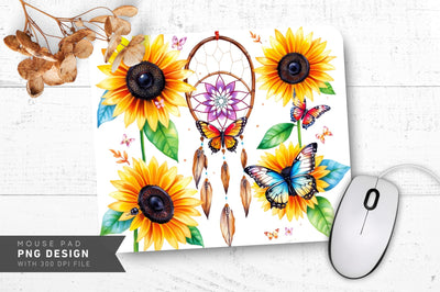 Vibrant Sunflower Painting Mousepad Sublimation Regulrcrative 