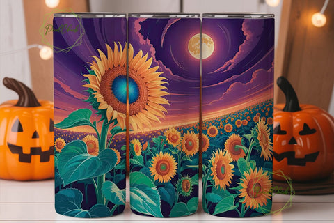 Vibrant Sunflower Sunset 20oz Tumbler Sublimation PixelChick 