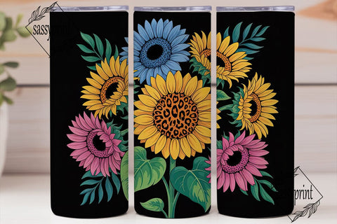 Vibrant Sunflower Tumbler Wrap Sublimation sassyprint 