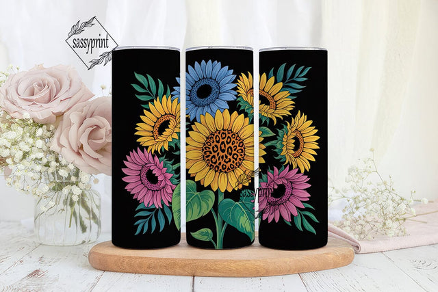 Vibrant Sunflower Tumbler Wrap Sublimation sassyprint 