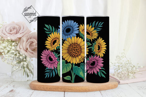 Vibrant Sunflower Tumbler Wrap Sublimation sassyprint 