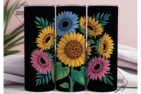 Vibrant Sunflower Tumbler Wrap Sublimation sassyprint 