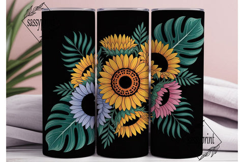 Vibrant Sunflower Tumbler Wrap Sublimation sassyprint 
