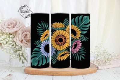 Vibrant Sunflower Tumbler Wrap Sublimation sassyprint 