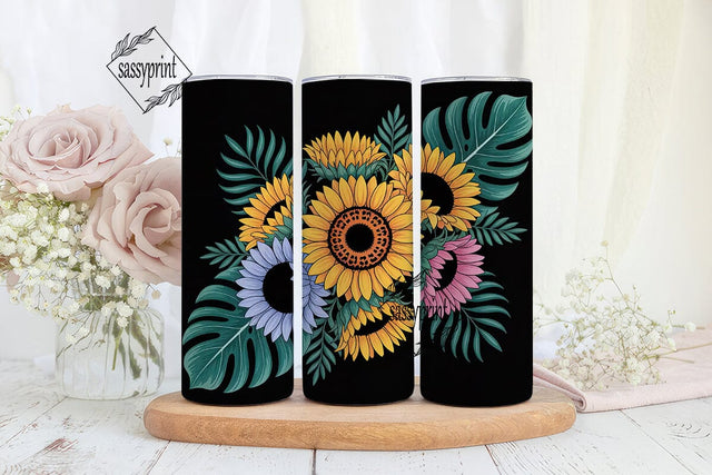 Vibrant Sunflower Tumbler Wrap Sublimation sassyprint 