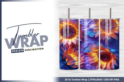 Vibrant Sunflowers On Textured Purple Background Sublimation Regulrcrative 