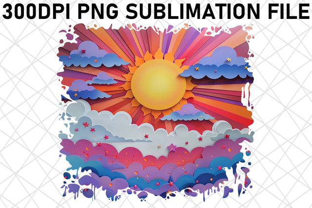 Vibrant Sunlit Sunburst Sublimation Design Sublimation afrosvg 