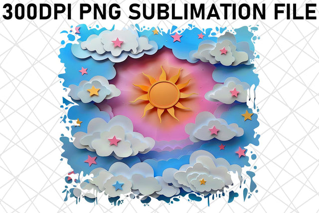 Vibrant Sunrise 3D Sublimation Sublimation afrosvg 